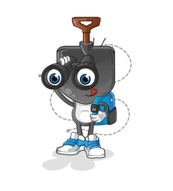 Dürbünlü kürek kafa çizgi filmi. çizgi film vektörü