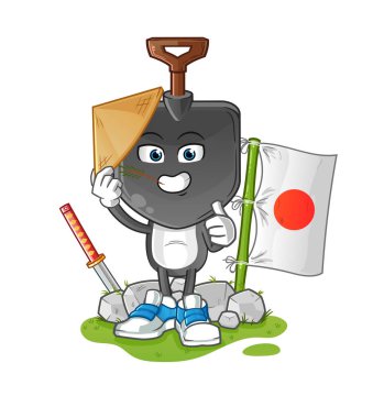 Kürek kafalı Japon karikatür vektörü. çizgi film karakteri