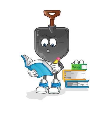 Kürek kafa çizgi filmi maskot çalışıyor. çizgi film vektörü