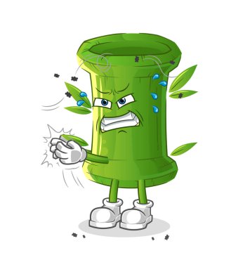 Bambu sinek karakteri. çizgi film maskotu vektörü