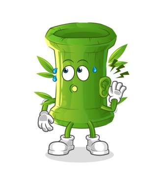 Bambu dinleme vektörü. çizgi film karakteri