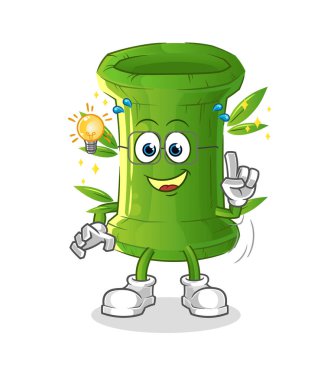 Bambuların bir fikir karikatürü var. maskot vektörü