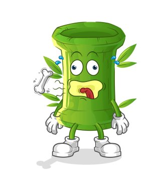 Bambu geğirme maskotu. çizgi film vektörü