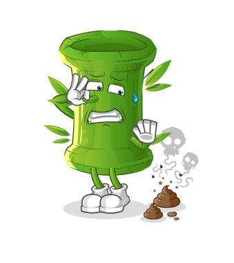 Kokmuş atık resimli bambu. karakter vektörü