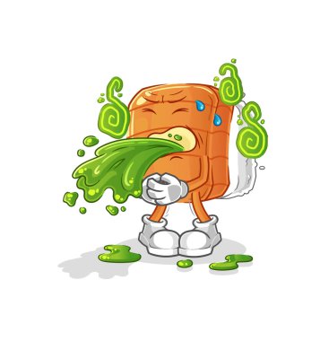 Suşi çizgi film kustu. çizgi film maskotu vektörü