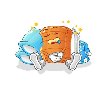 Uyuyan suşi karakteri. çizgi film maskotu vektörü