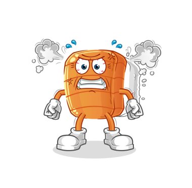 Suşi çok kızgın bir maskot. çizgi film vektörü