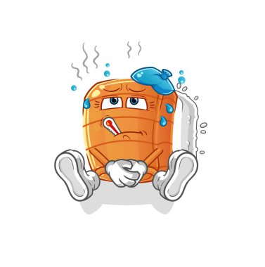 Suşi hasta vektörü. çizgi film karakteri