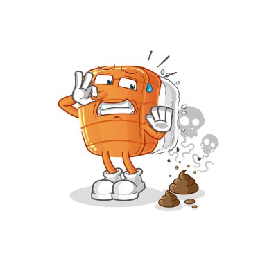 Pis kokulu resimli suşi. karakter vektörü