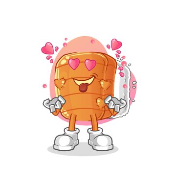 Suşi düşüşü aşk vektörü. çizgi film karakteri