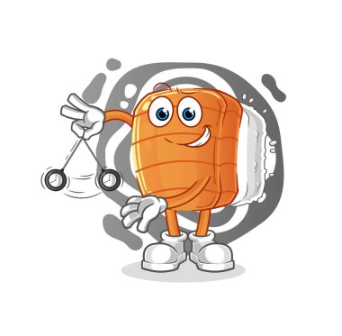 Suşi hipnotize edici çizgi film. çizgi film maskotu vektörü