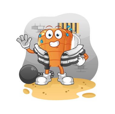 Suşi suçlusu hapiste. çizgi film karakteri