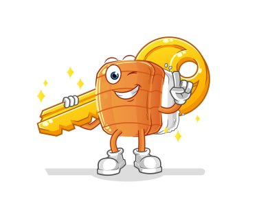 Suşi anahtar maskotu taşır. çizgi film vektörü