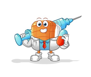 Suşi doktoru elinde ilaç ve iğne tutuyor.