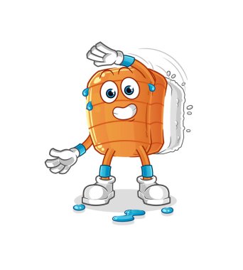 Suşi karakteri esnetiyor. çizgi film maskotu vektörü