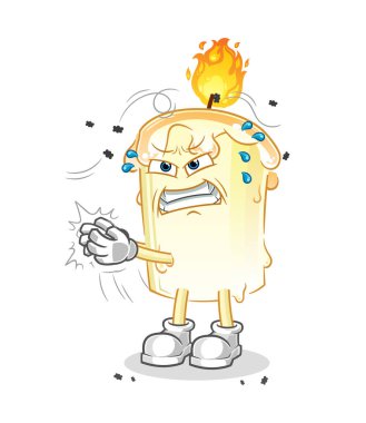 Mum sineği karakteri. çizgi film maskotu vektörü