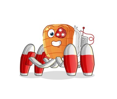 Suşi gelecekteki robot vektörü. çizgi film karakteri