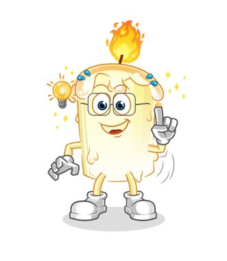 Mum bir fikir karikatürü çizdi. maskot vektörü