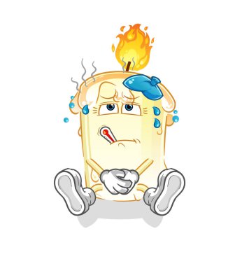 Mum hastalıklı vektör. çizgi film karakteri