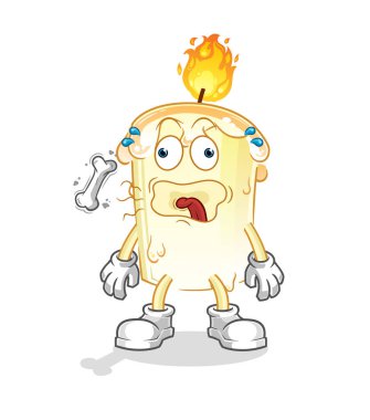 Mum geğirme maskotu. çizgi film vektörü