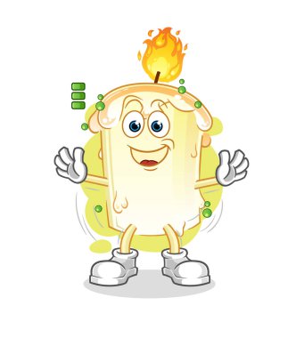 Mum dolu pil karakteri. çizgi film maskotu vektörü