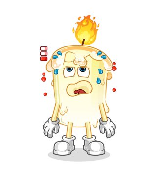 mum düşük batarya maskotu. çizgi film vektörü