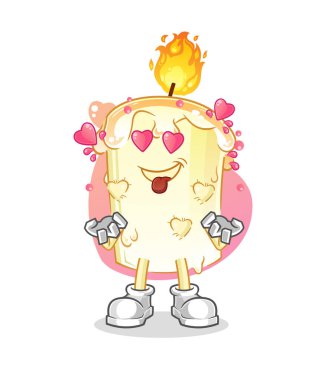 Mum düşen aşk vektörü. çizgi film karakteri