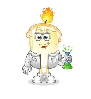 Mum bilimci karakteri. çizgi film maskotu vektörü