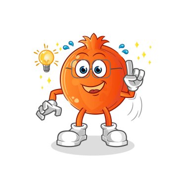 Nar fikri olan bir çizgi film. maskot vektörü