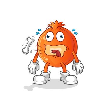 Nar geğirme maskotu. çizgi film vektörü