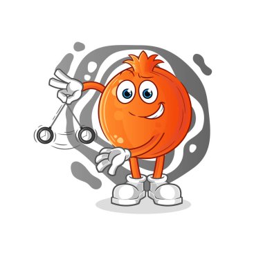 Nar hipnotize edici çizgi film. çizgi film maskotu vektörü