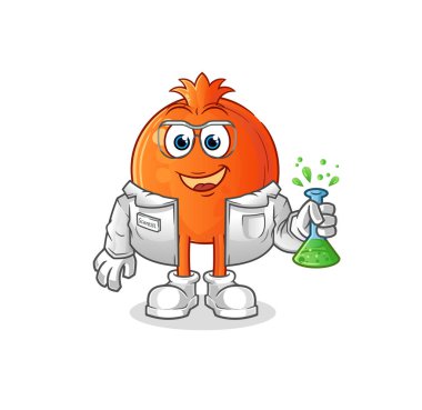 Nar bilimci karakteri. çizgi film maskotu vektörü