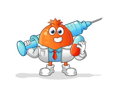 Nar doktoru elinde ilaç ve iğne tutuyor.