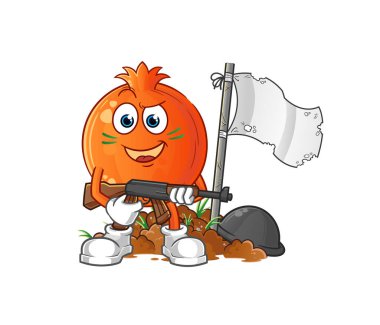 Nar ordu karakteri. çizgi film maskotu vektörü