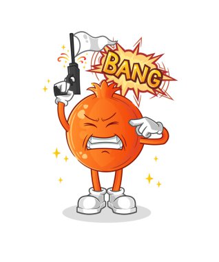 Nar uyarı ateşi maskotu. çizgi film vektörü