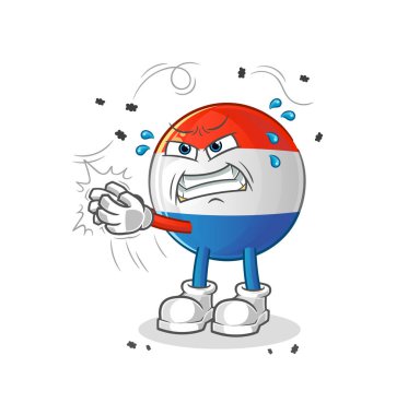 Flaman bayraklı SWAT karakteri. çizgi film maskotu vektörü