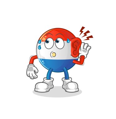 Hollanda bayrağı dinleme vektörü. çizgi film karakteri