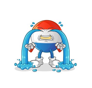 Hollanda bayrağı ağlayan illüstrasyon. karakter vektörü