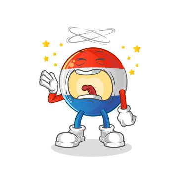 Flaman bayrağı esneme karakteri. çizgi film maskotu vektörü