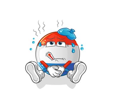 Hollanda bayrağı hasta vektörü. çizgi film karakteri