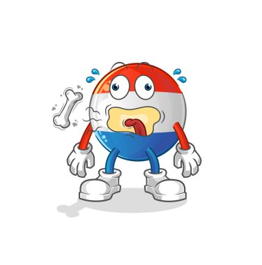 Flaman bayrağı geğirme maskotu. çizgi film vektörü