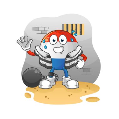 Flaman suçlu hapiste. çizgi film karakteri