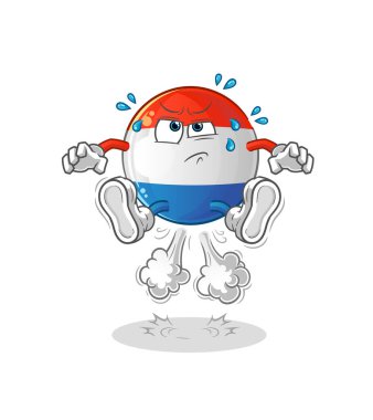 Flaman bayrağı osuruktan atlama illüstrasyonu. karakter vektörü