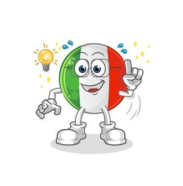 İtalyan bayrağının bir fikir karikatürü var. maskot vektörü