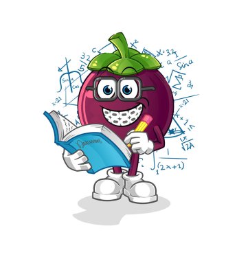 Mangosteen inek çizgi filmi. çizgi film maskotu vektörü