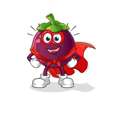 Mangosteen kahraman vektörü. çizgi film karakteri