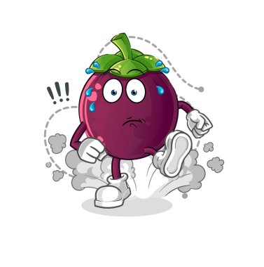 Mangosteen çizimi. karakter vektörü