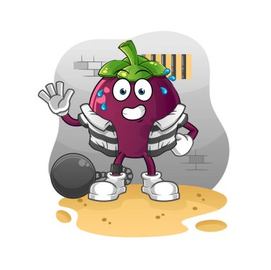 Hapiste bir suçlu var. çizgi film karakteri