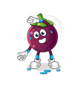 Mangosteen esnek bir karakter. çizgi film maskotu vektörü