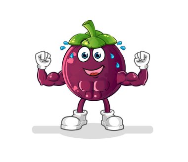 Mangosular kas karikatürü. çizgi film maskotu vektörü